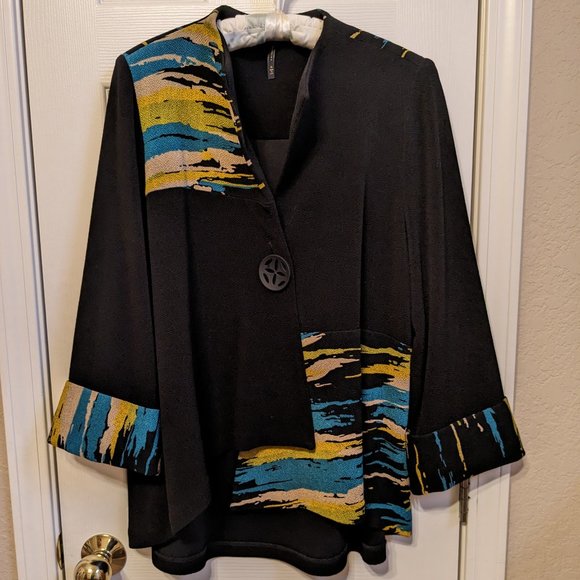 IC COLLECTION Jackets & Blazers - IC by Connie K Art To Wear one button Jacket Blazer Asymmetric